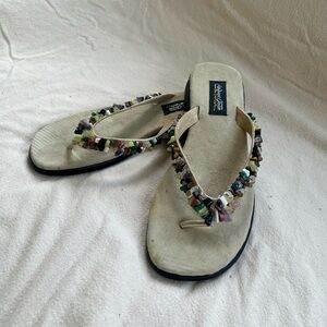 Authentic 90s Vintage Andrea Dean Multi-Color Stone Sandals Women’s SZ 7 1/2